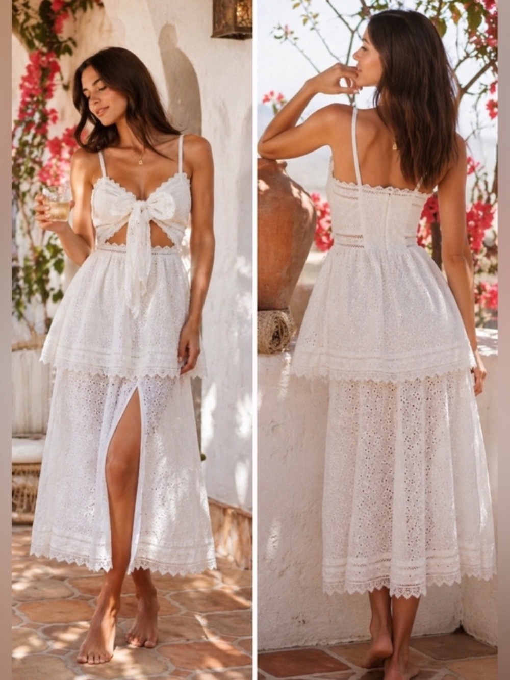 V. Chapman Panna Cotta Midi Dress White